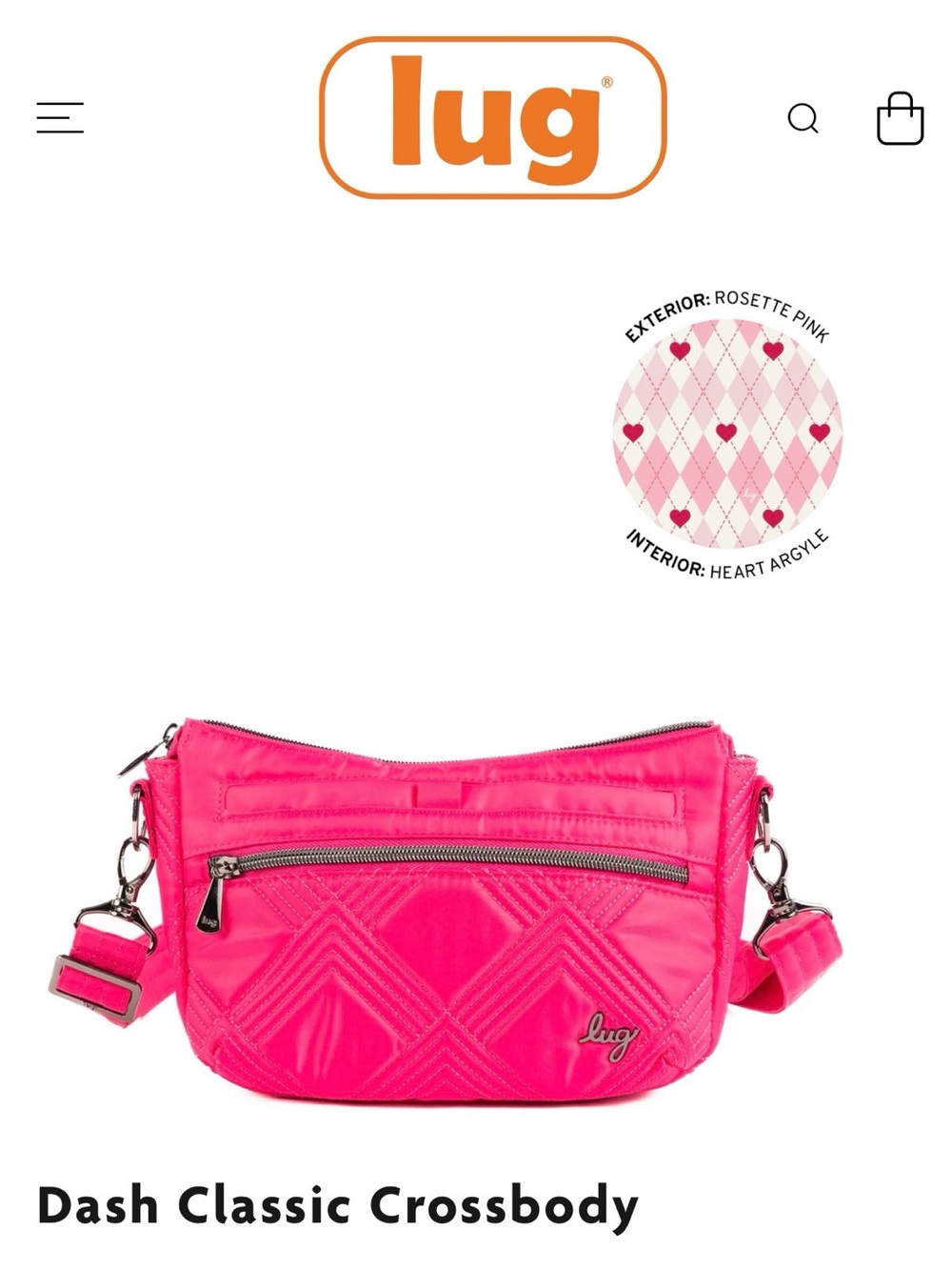 lug Dash Classic Crossbody Bag in Hot Pink